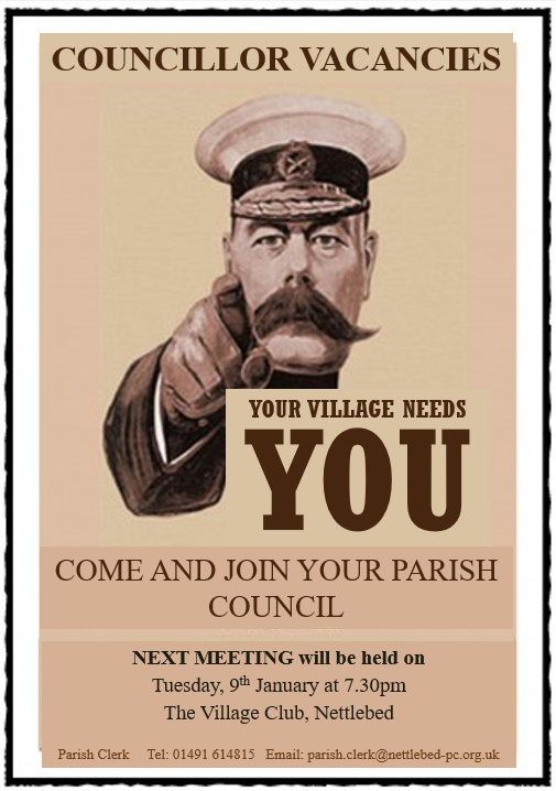 Councillor Vacancies - Your Village Needs You. Come and Join Your Parish Council